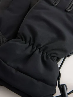 Next Black Ski Gloves With Leather^ Hats, Gloves & Scarves|Hats, Scarves & Gloves