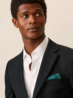 New Next Skinny Fit Textured Suit Jacket Black