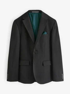 New Next Skinny Fit Textured Suit Jacket Black