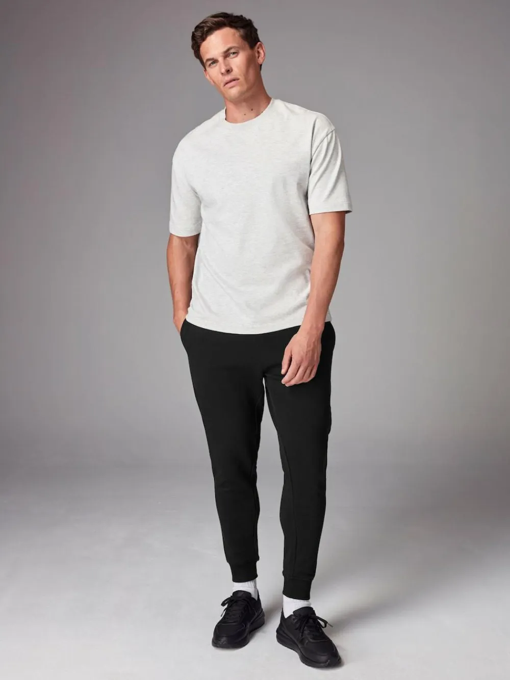 Next Slim Fit Brushback Heavyweight 2 Pack Joggers^ Joggers|Joggers