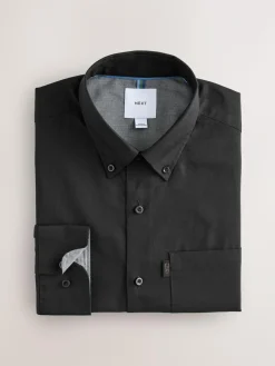 Outlet Next Black Slim Fit Button Down Easy Iron Oxford Shirt