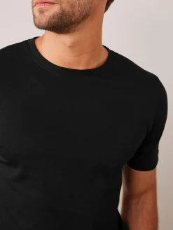 Next Black Slim Fit Essential Crew Neck Cotton T-Shirt^ Nightwear|Tops & T-Shirts
