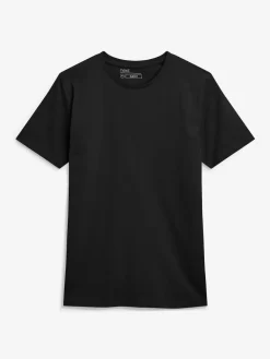 Next Black Slim Fit Essential Crew Neck Cotton T-Shirt^ Nightwear|Tops & T-Shirts