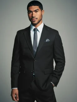 Next Slim Fit Flannel Suit Jacket^ Black Suits|Suits & Tuxedos