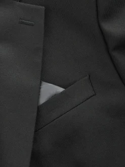 Next Slim Fit Flannel Suit Jacket^ Black Suits|Suits & Tuxedos