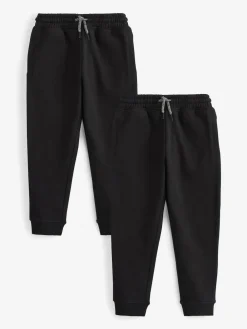Next Black Slim Fit Joggers 2 Pack (3-16yrs)