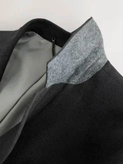 Discount Next Black Slim Fit Linen-Blend Suit Jacket