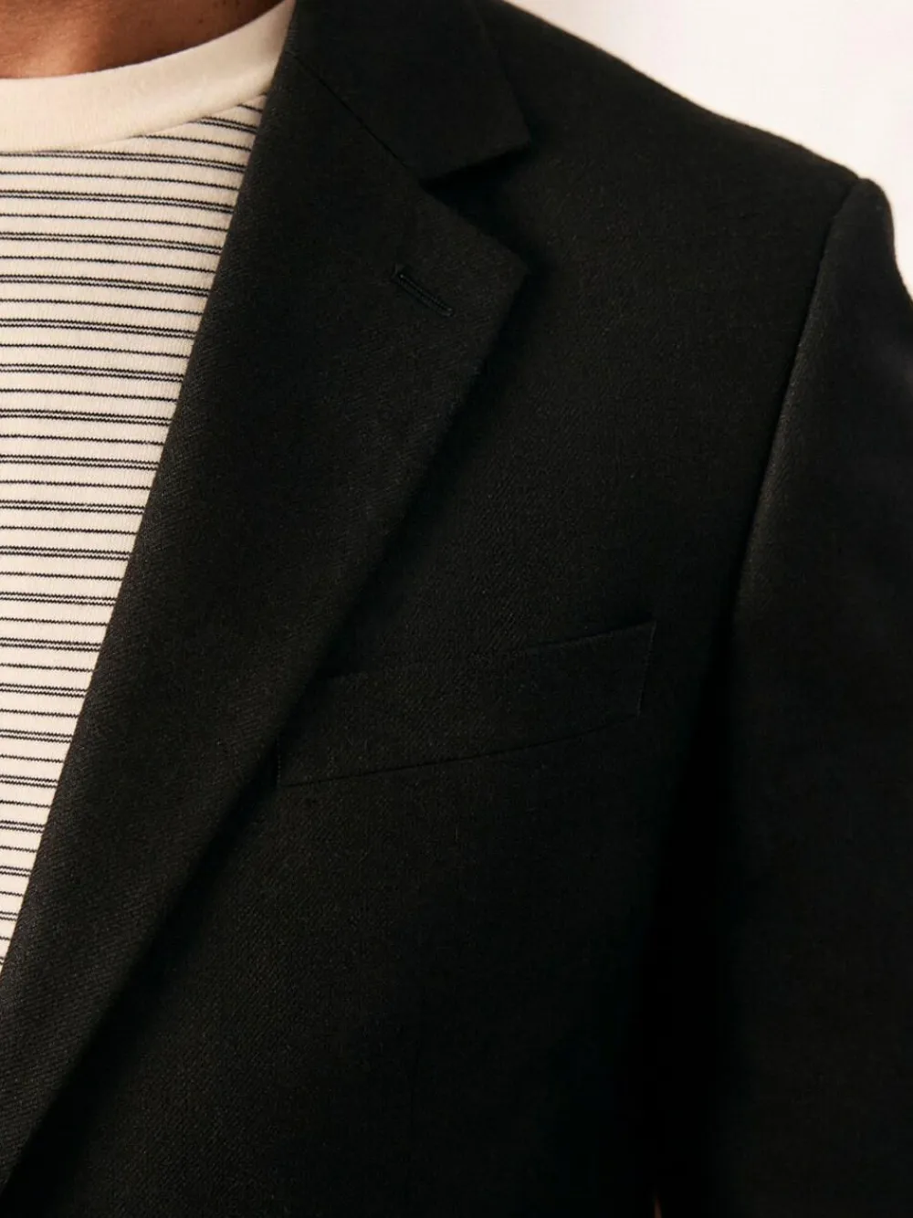 Discount Next Black Slim Fit Linen-Blend Suit Jacket