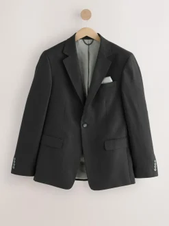 Discount Next Black Slim Fit Linen-Blend Suit Jacket