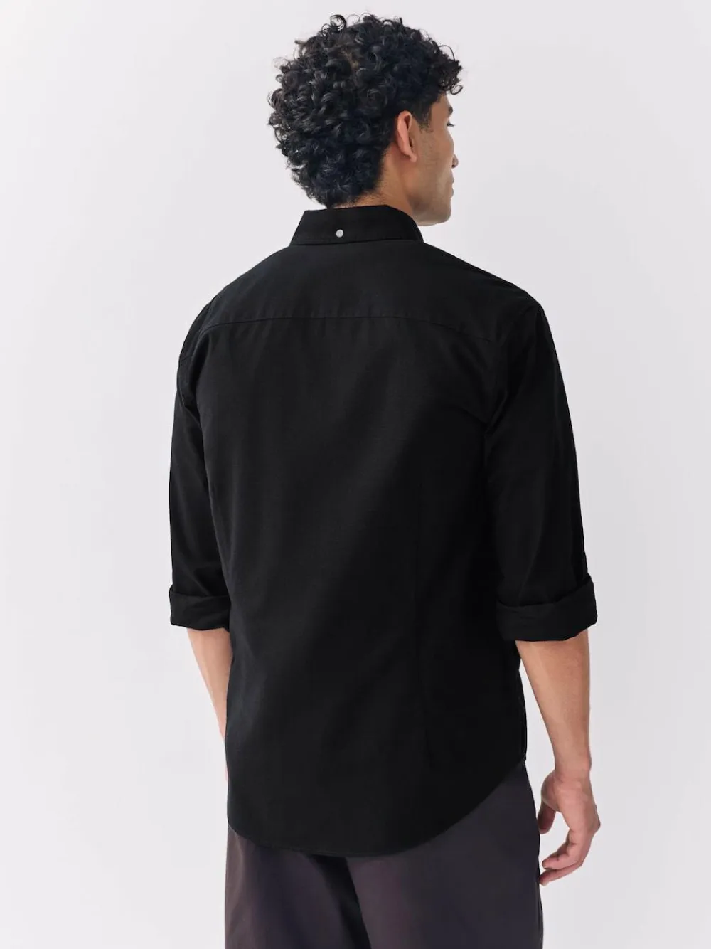 Next Black Slim Fit Long Sleeve Oxford Shirt