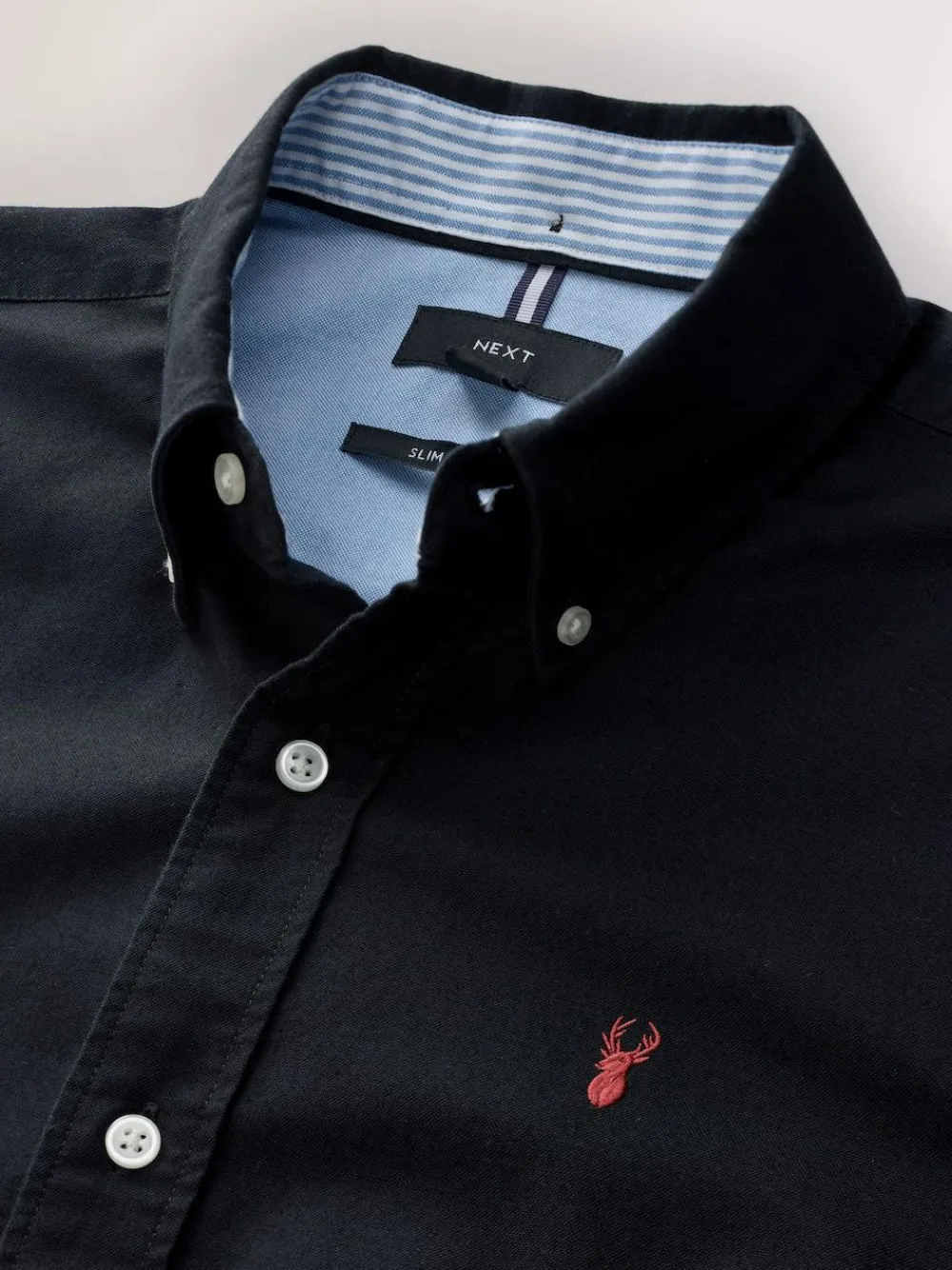 Next Black Slim Fit Long Sleeve Oxford Shirt