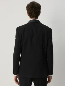 Discount Next Black Slim Fit Sequin Tuxedo Suit Jacket