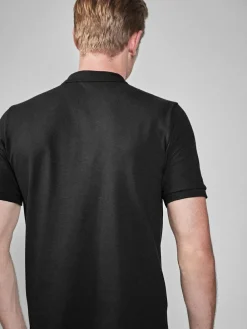 Next Black Slim Fit Short Sleeve Pique Polo Shirt^ Tops & T-Shirts