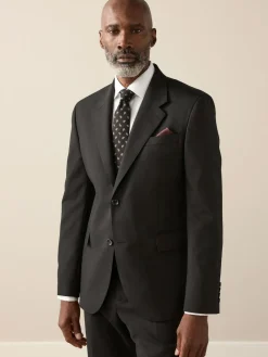 Next Slim Fit Signature Nova Fides 100% Italian Wool Suit Jacket^ Blazers & Formal Jackets|Black Suits