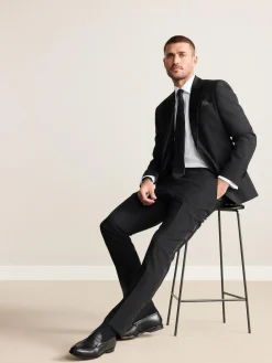Next Black Slim Fit Signature Nova Fides 100% Italian Wool Tuxedo Suit Jacket^ Black Suits|Suits & Tuxedos