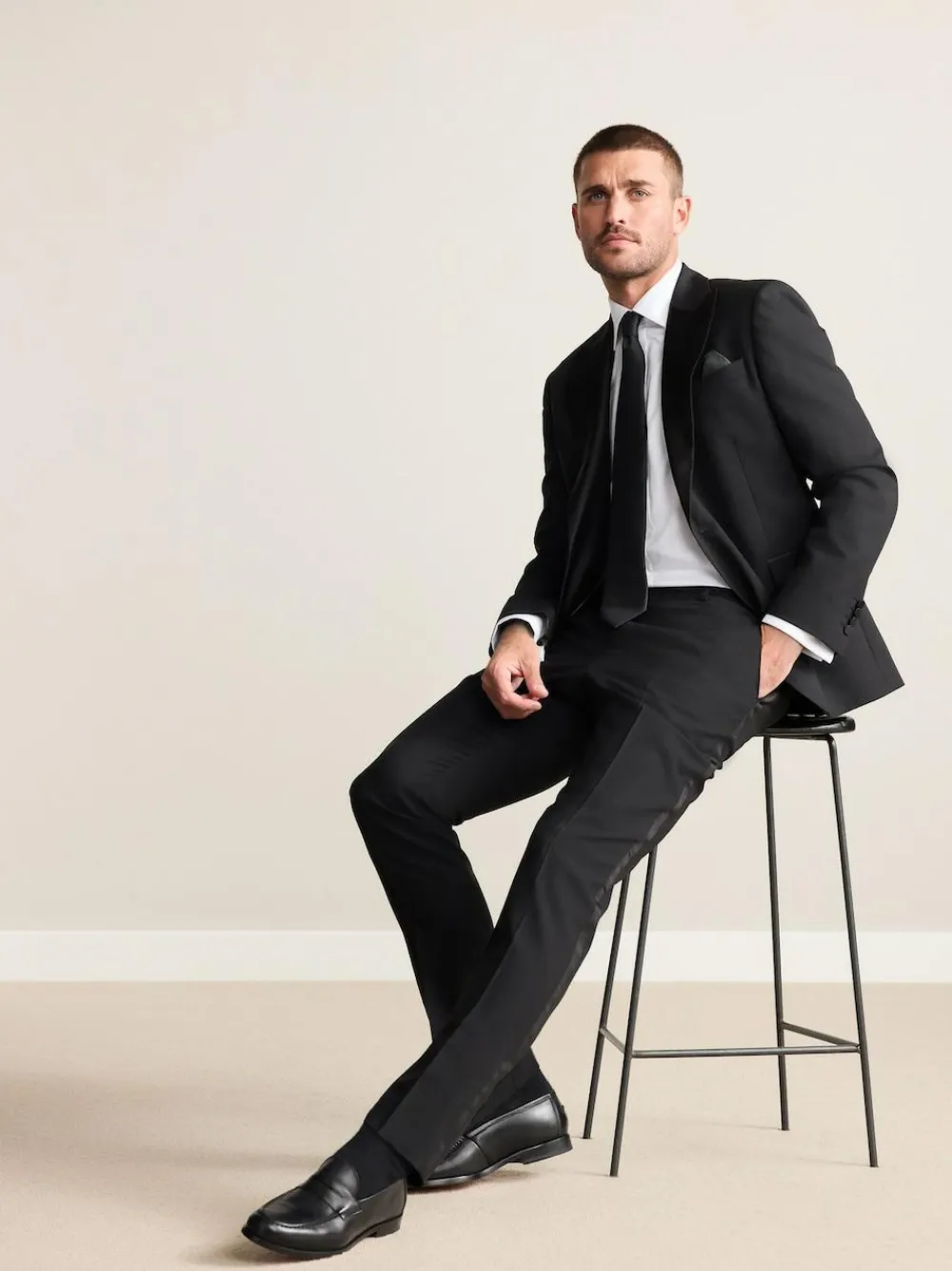Next Black Slim Fit Signature Nova Fides 100% Italian Wool Tuxedo Suit Jacket^ Black Suits|Suits & Tuxedos