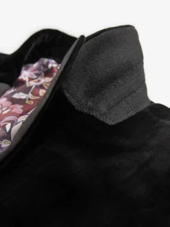 Next Slim Fit Signature Pontoglio Italian Velvet Blazer Black