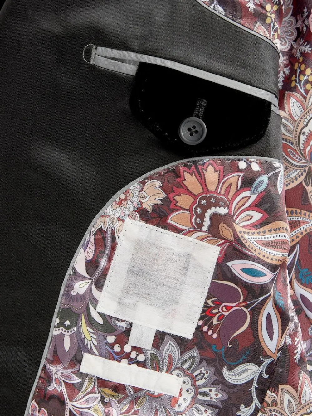 Next Slim Fit Signature Pontoglio Italian Velvet Blazer Black