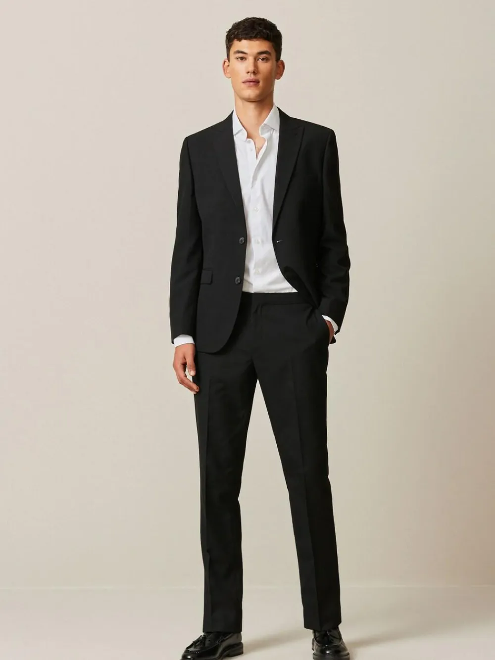 Next Black Slim Fit Suit Trousers With Side Adjuster^ Pants & Chinos|Occasionwear