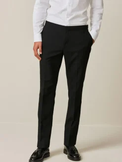 Next Black Slim Fit Suit Trousers With Side Adjuster^ Pants & Chinos|Occasionwear