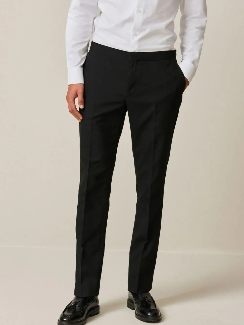 Next Black Slim Fit Suit Trousers With Side Adjuster^ Pants & Chinos|Occasionwear