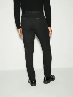 Clearance Next Black Slim Fit Tape Detail Textured Tuxedo Trousers