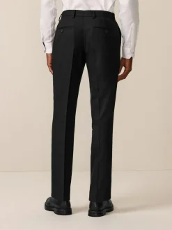 Hot Next Black Slim Fit Textured Suit Trousers