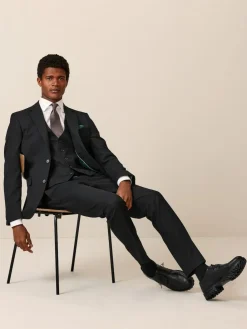 Next Black Slim Fit Textured Suit Jacket^ Blazers & Formal Jackets|Black Suits