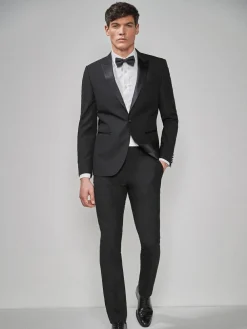 Best Next Slim Fit Tuxedo Suit Jacket Black