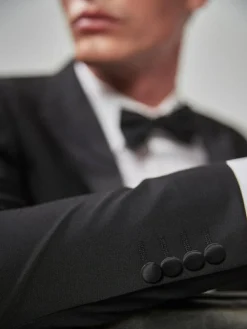 Best Next Slim Fit Tuxedo Suit Jacket Black