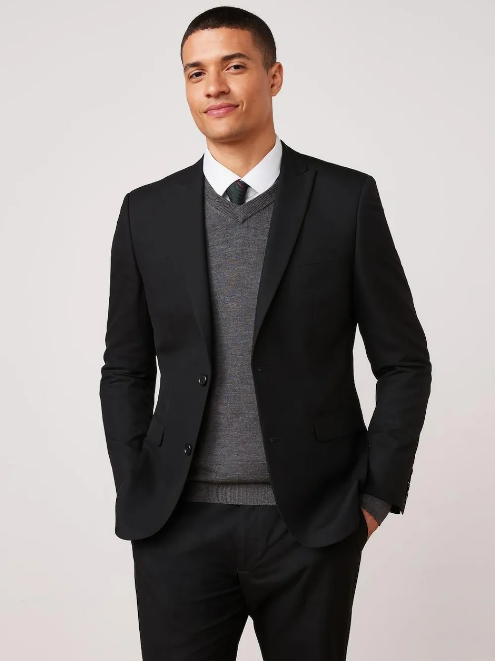Clearance Next Slim Fit Two Button Suit Jacket Black