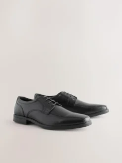 Next Black Slim Panel Leather Shoes