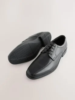 Next Black Slim Panel Leather Shoes
