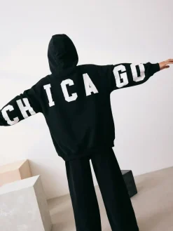 Next Black Slogan Hoodie (3-16yrs)^ Sweatshirts & Hoodies