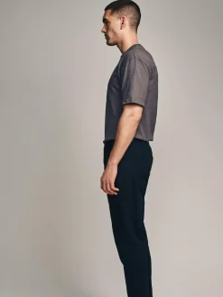 Next Black Solid Regular Tapered Fit Classic Stretch Jeans
