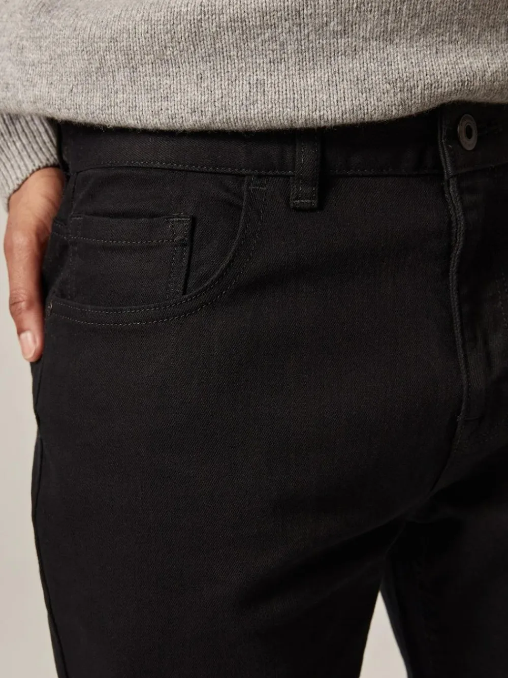 Next Black Solid Single Slim Fit Classic Stretch Jeans^ Jeans|Jeans