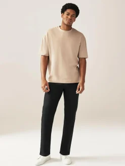 Next Black Solid Single Straight Fit Classic Stretch Jeans^ Jeans|Jeans