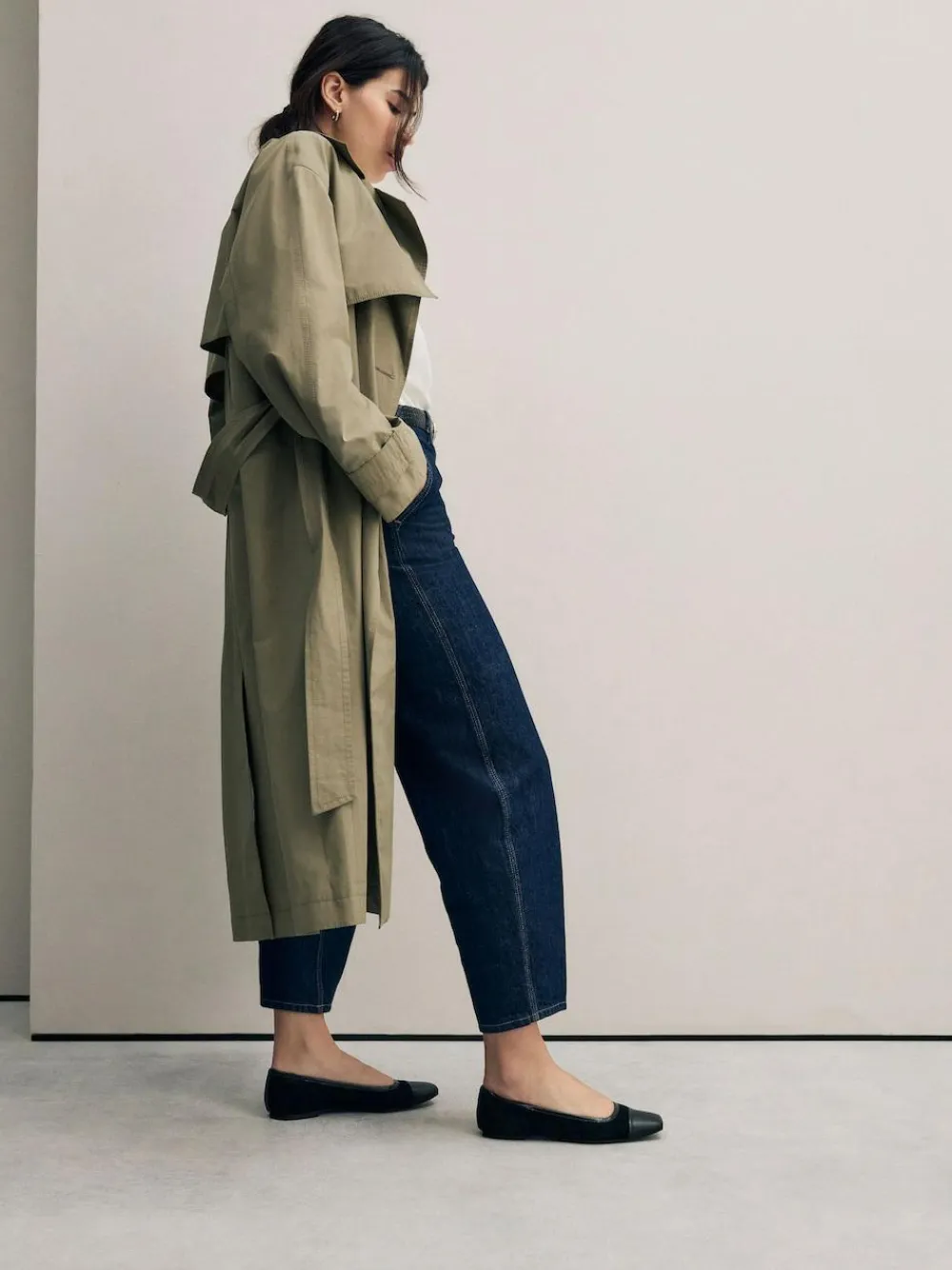 Next Black Square Toe Ballerina Shoes^Women Flats