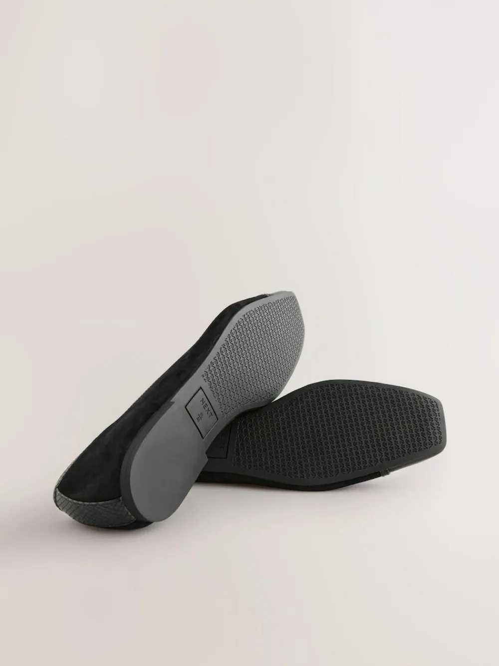Next Black Square Toe Ballerina Shoes^Women Flats