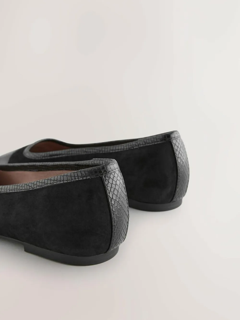 Next Black Square Toe Ballerina Shoes^Women Flats