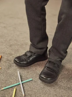 Best Next Black Standard Fit (F) Double Strap Touch Fastening School Trainers