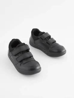 Best Next Black Standard Fit (F) Double Strap Touch Fastening School Trainers