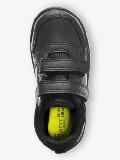 Best Next Black Standard Fit (F) Double Strap Touch Fastening School Trainers