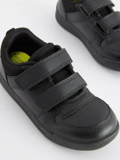 Best Next Black Standard Fit (F) Double Strap Touch Fastening School Trainers