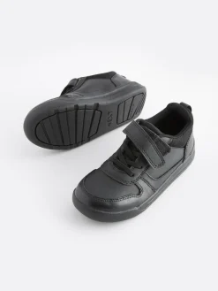 Sale Next Black Standard Fit (F) Elastic Lace School Trainers