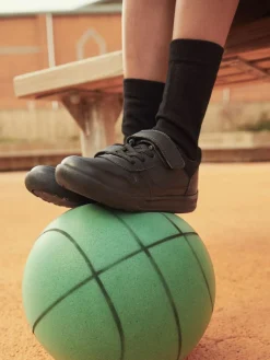 Sale Next Black Standard Fit (F) Elastic Lace School Trainers