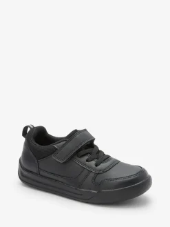 Sale Next Black Standard Fit (F) Elastic Lace School Trainers