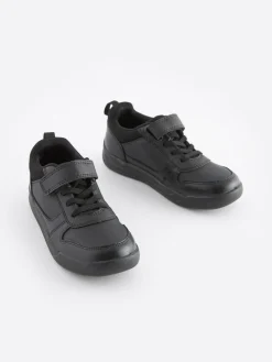 Sale Next Black Standard Fit (F) Elastic Lace School Trainers