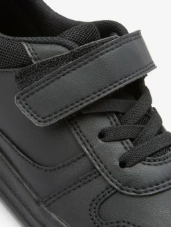 Sale Next Black Standard Fit (F) Elastic Lace School Trainers