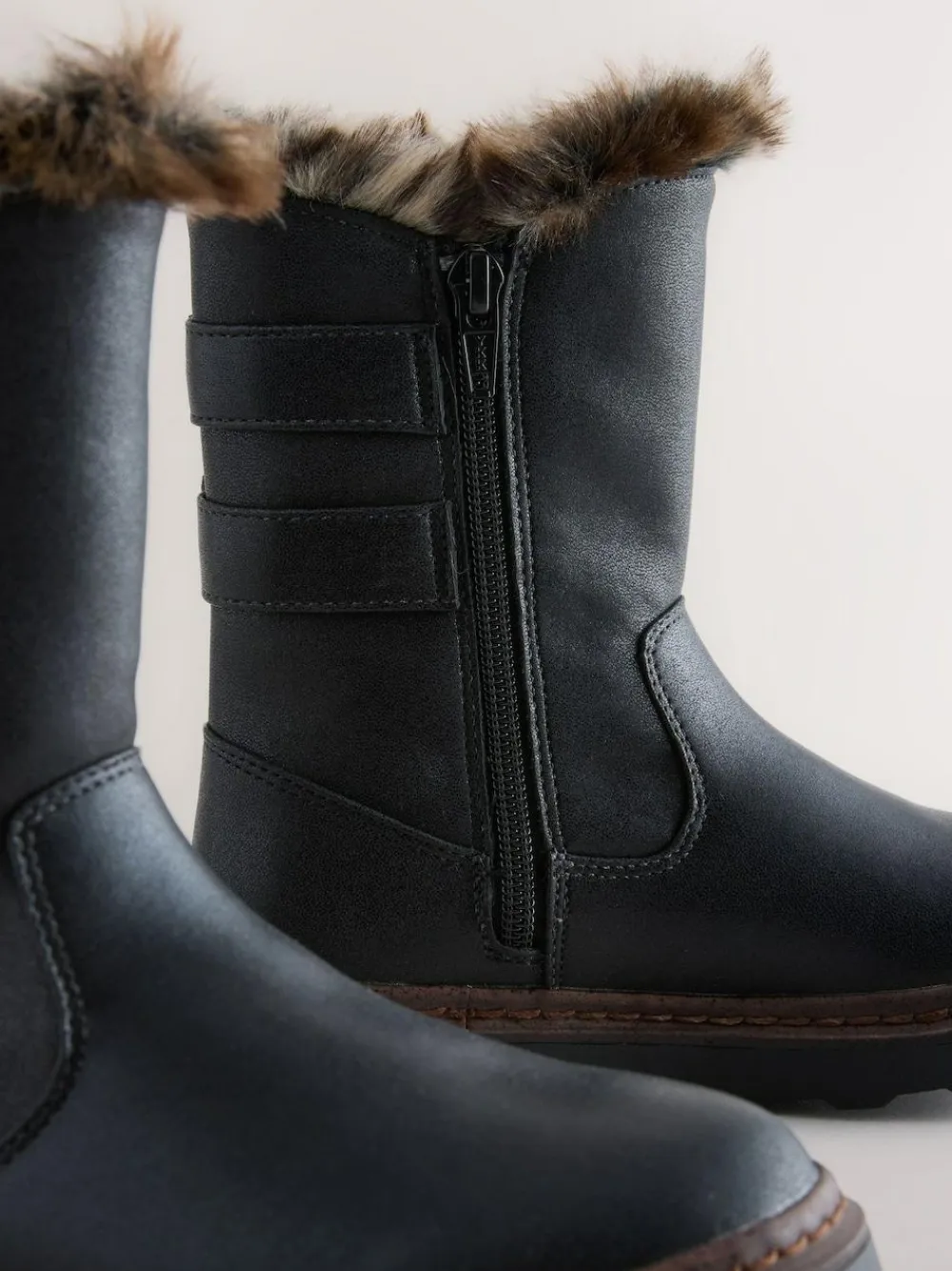 Sale Next Standard Fit (F) Faux Fur Lined Buckle Boots Black
